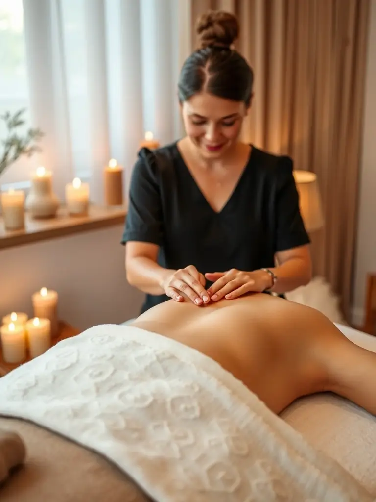 A rejuvenating image of an aromatherapy massage, featuring essential oils and a peaceful setting, suitable for Dubai Massage's wellness services.